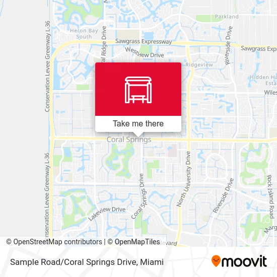Sample Road / Coral Springs Drive map