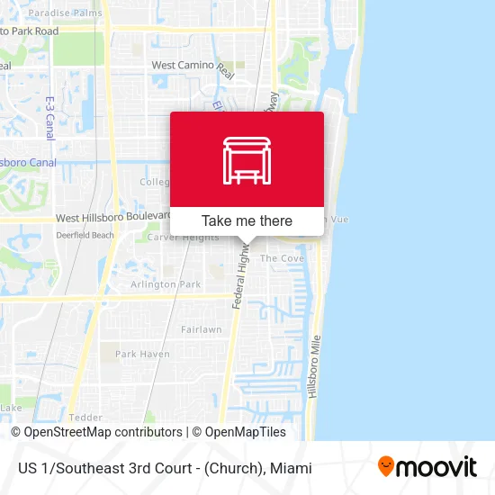 US 1 / Southeast 3rd Court - (Church) map
