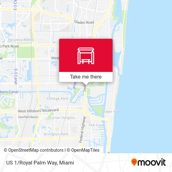 US 1/Royal Palm Way map