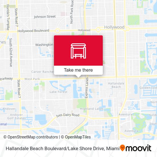 Mapa de Hallandale Beach Boulevard / Lake Shore Drive