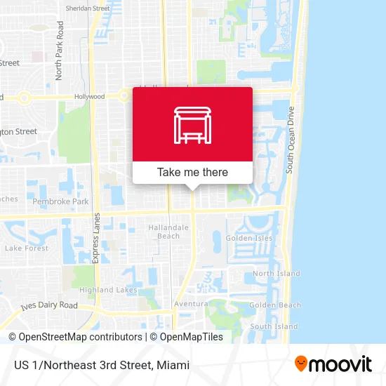US 1/Northeast 3rd Street map