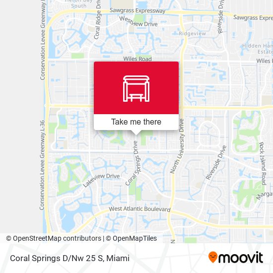 Coral Springs D/Nw 25 S map