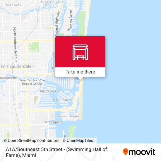 Mapa de A1A / Southeast 5th Street - (Swimming Hall of Fame)
