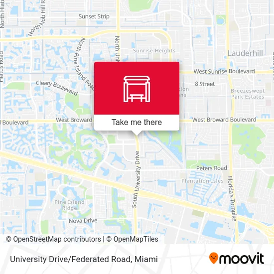 University Drive / Federated Road map