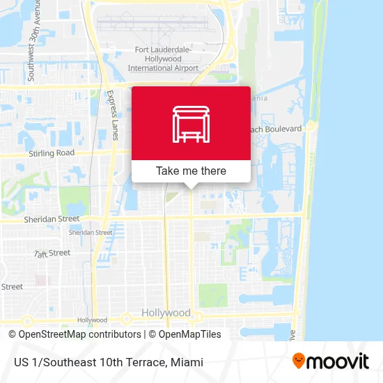 US 1/Southeast 10th Terrace map