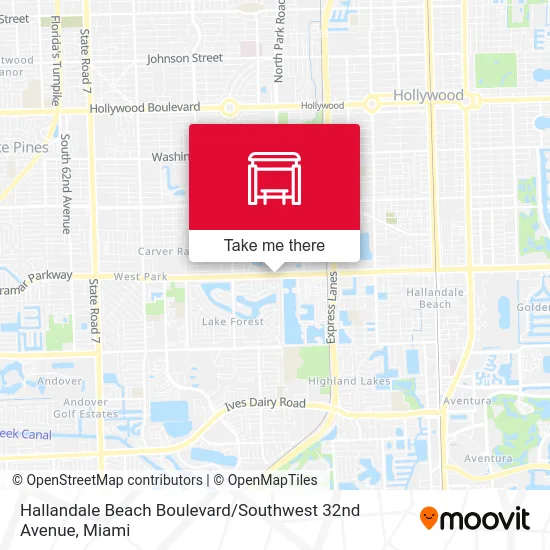Hallandale Beach Boulevard / Southwest 32nd Avenue map