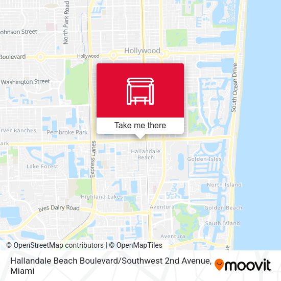 Mapa de Hallandale Beach Boulevard / Southwest 2nd Avenue