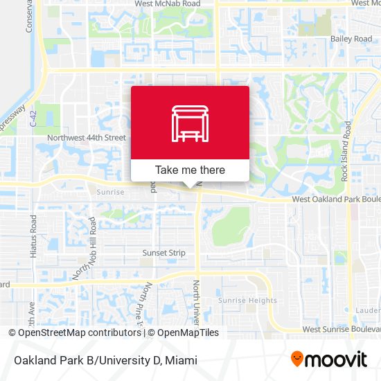 Oakland Park B/University D map