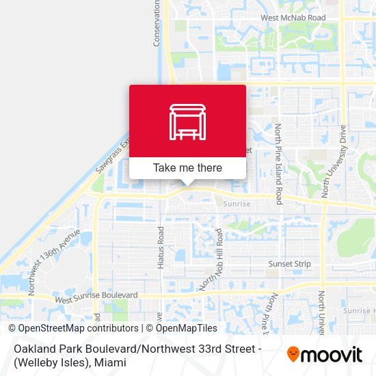 Mapa de Oakland Park Boulevard / Northwest 33rd Street - (Welleby Isles)