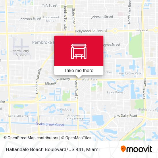 Hallandale Beach B/Us 441 map