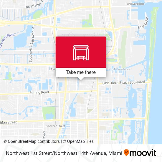 Mapa de Northwest 1st Street / Northwest 14th Avenue