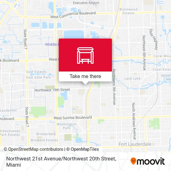 Mapa de Northwest 21st Avenue / Northwest 20th Street