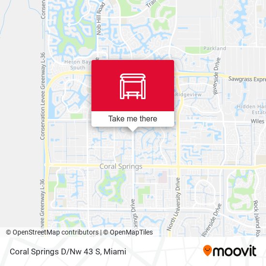 Coral Springs D/Nw 43 S map