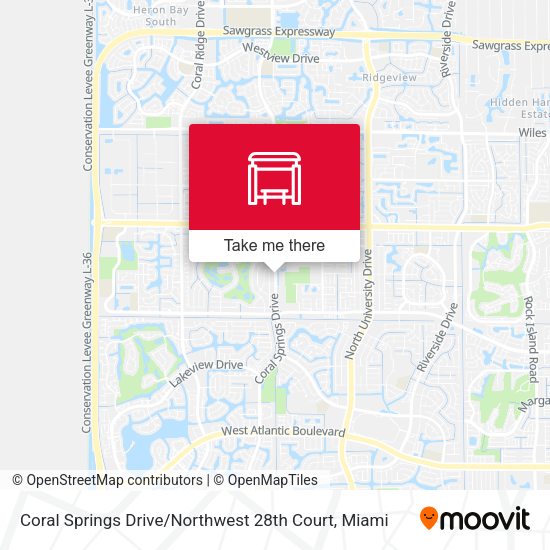 Mapa de Coral Springs Drive / Northwest 28th Court