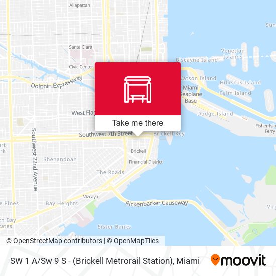 SW 1 A / Sw 9 S - (Brickell Metrorail Station) map