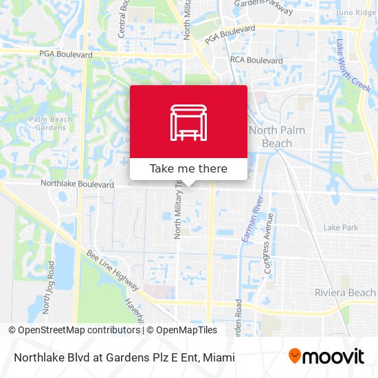 Northlake Blvd at Gardens Plz  E Ent map