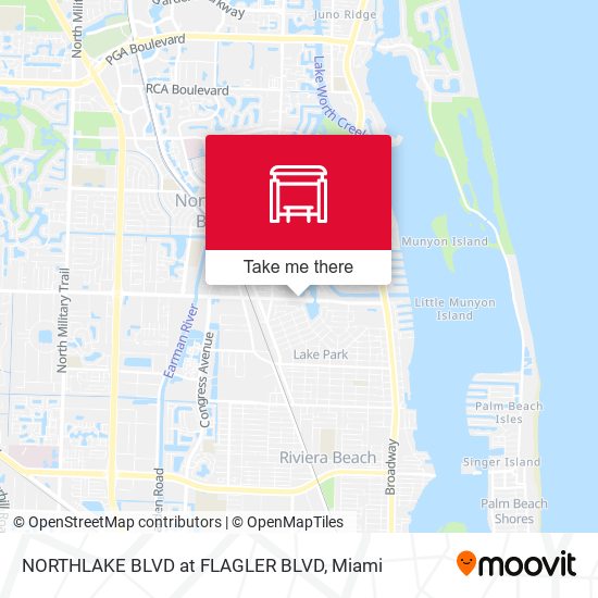 Northlake Blvd at Flagler Blvd map