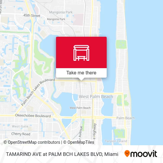 TAMARIND AVE at PALM BCH LAKES BLVD map