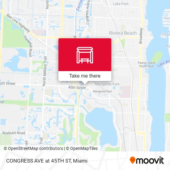 CONGRESS AVE at  45TH ST map