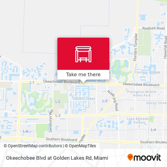 Okeechobee Blvd at  Golden Lakes Rd map