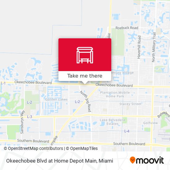 Okeechobee Blvd at  Home Depot Main map