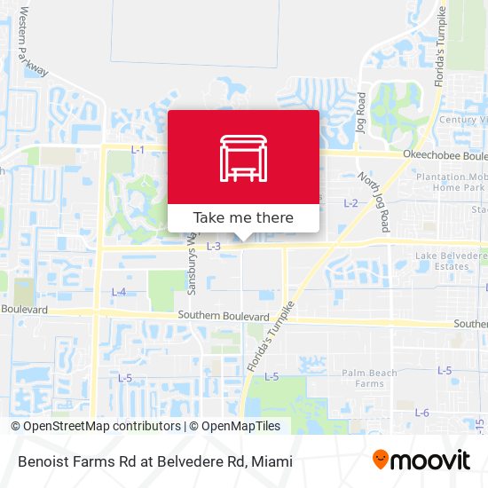 Benoist Farms Rd at Belvedere Rd map