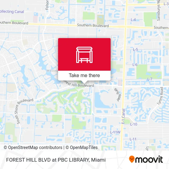 FOREST HILL BLVD at PBC LIBRARY map