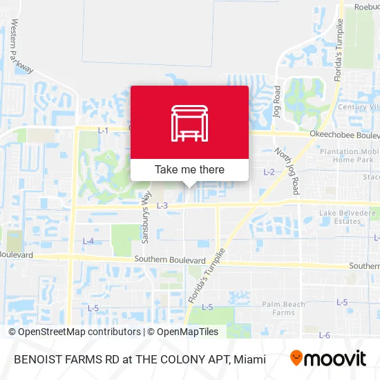 BENOIST FARMS RD at  THE COLONY APT map