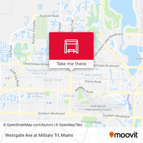 Westgate Ave at Military Trl map