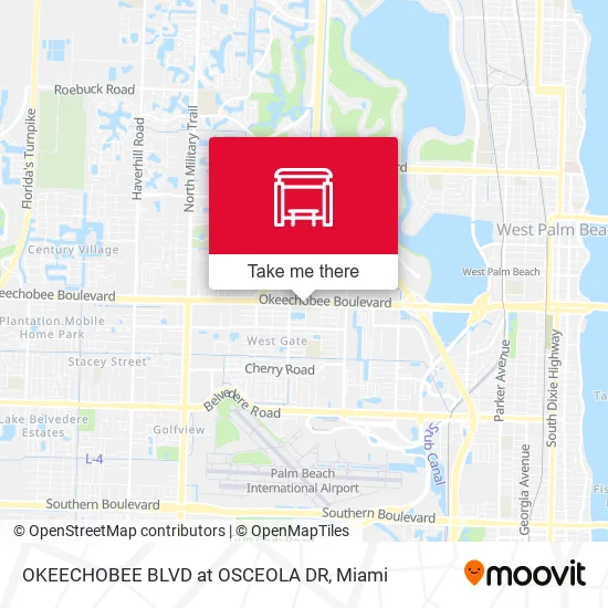 Mapa de OKEECHOBEE BLVD at OSCEOLA DR
