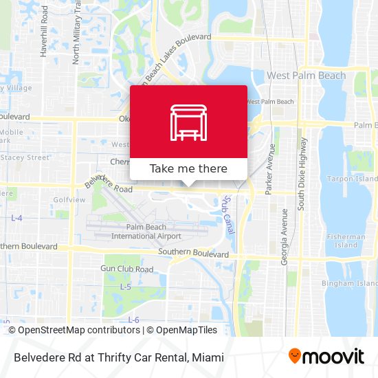 Mapa de Belvedere Rd at  Thrifty Car  Rental