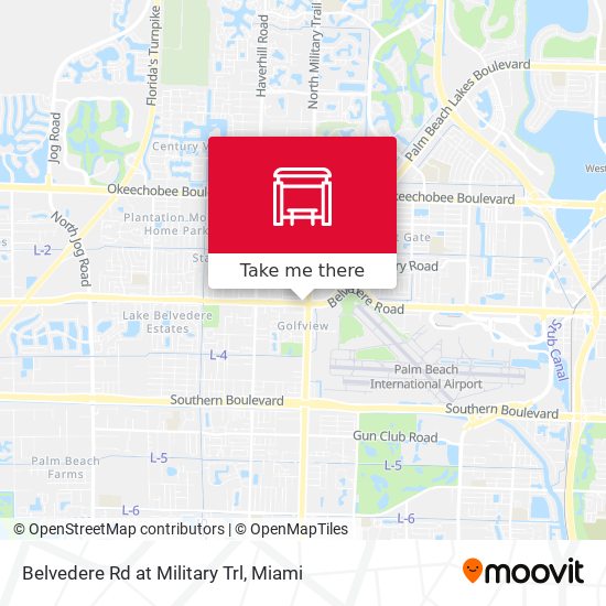 Belvedere Rd at  Military Trl map