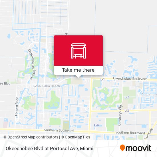 Okeechobee Blvd at Portosol Ave map