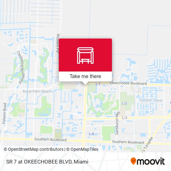 Sr 7 at  Okeechobee Blvd map