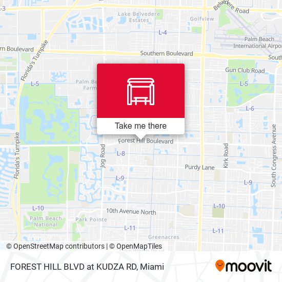FOREST HILL BLVD at KUDZA RD map