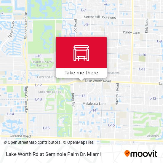 Lake Worth Rd at Seminole Palm Dr map
