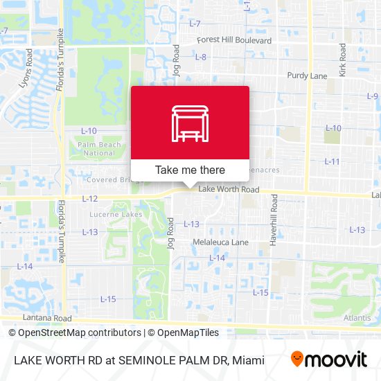 Lake Worth Rd at Seminole Palm Dr map