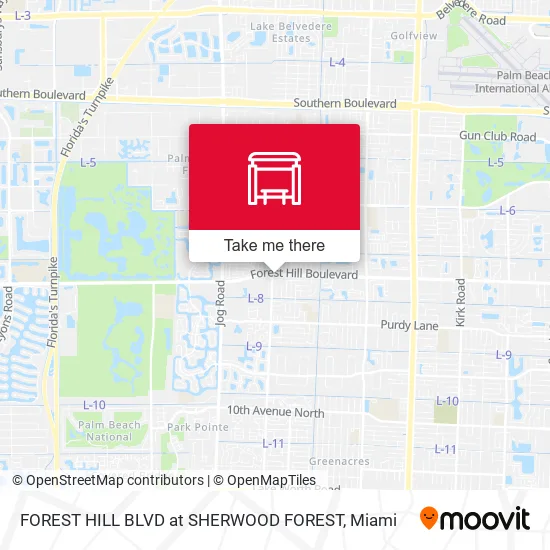Mapa de FOREST HILL BLVD at SHERWOOD FOREST