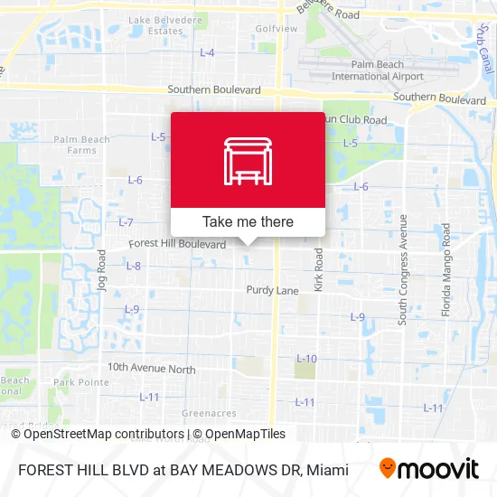 FOREST HILL BLVD at BAY MEADOWS DR map