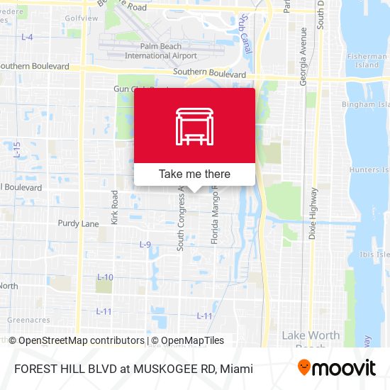 Mapa de FOREST HILL BLVD at MUSKOGEE RD