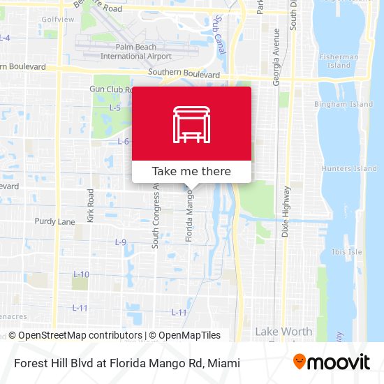 Forest Hill Blvd at Florida Mango Rd map