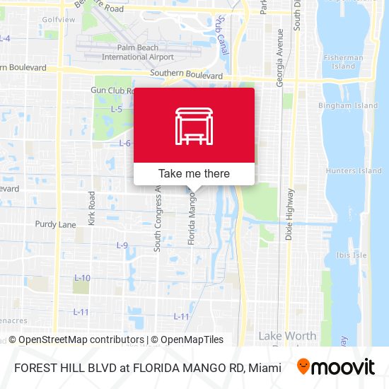 FOREST HILL BLVD at FLORIDA MANGO RD map