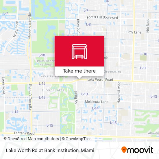 Lake Worth Rd at Bank Institution map