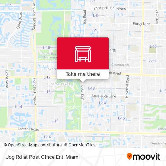 Jog Rd at  Post Office Ent map