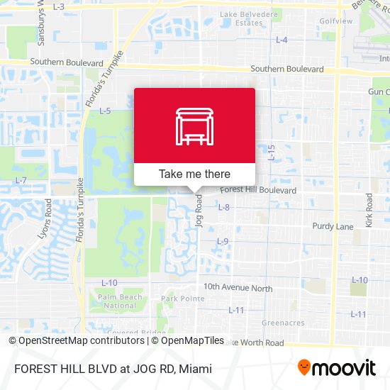 Mapa de FOREST HILL BLVD at  JOG RD