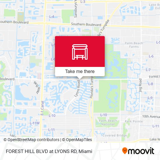 FOREST HILL BLVD at LYONS RD map