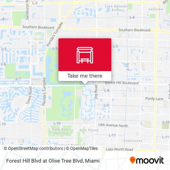 Forest Hill Blvd at Olive Tree Blvd map