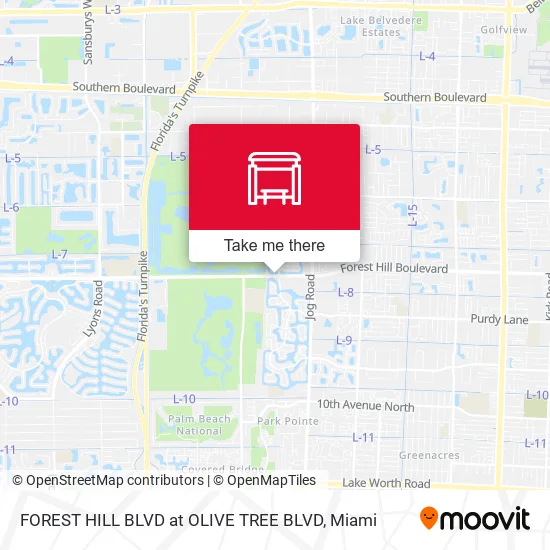 Mapa de FOREST HILL BLVD at OLIVE TREE BLVD