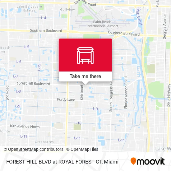 FOREST HILL BLVD at ROYAL FOREST CT map