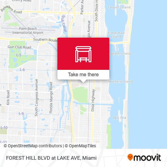 FOREST HILL BLVD at  LAKE AVE map